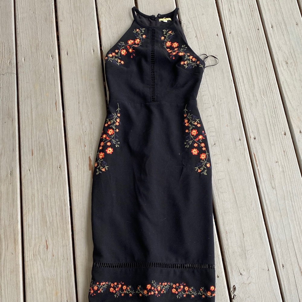 Gianni Bini Black Floral Dress